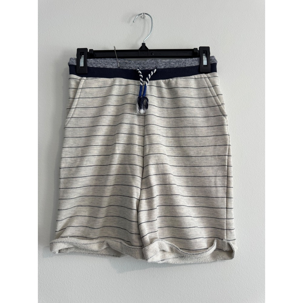 Sovereign Code Striped Knit Shorts Boys M 10-12 Grey Navy Spring Preppy Lounge‎